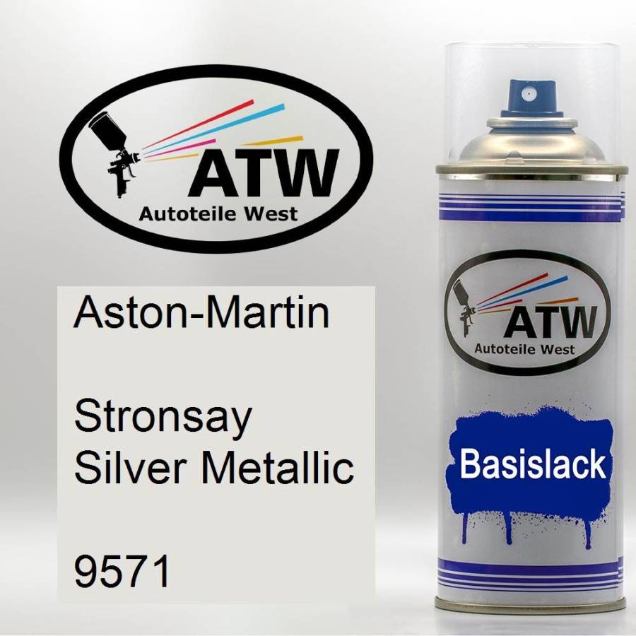 Aston-Martin, Stronsay Silver Metallic, 9571: 400ml Sprühdose, von ATW Autoteile West.